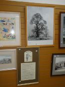 Framed monochrome print AFTER DAVID SHEPHERD, entitled 'Misty Morn' together with a framed