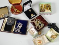 A parcel of costume and other jewellery including small gold content Condition reports provided on