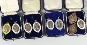 Nine enamelled silver Bedfordshire Eisteddfod medallions (in four Bedforshire Musical Festival