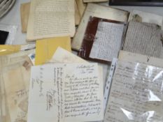A very large parcel of nineteenth century letters, documents and philatelic material ETC Condition