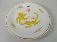 A Meissen porcelain four-claw golden dragon decorated charger Condition reports provided on