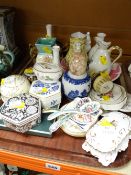 Tray of mixed patterned chinaware including Wedgwood, Spode ETC Condition reports provided on