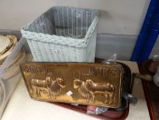An old metal mincer, loom paper basket ETC Condition reports provided on request by email for this