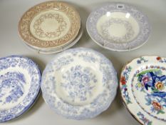 A parcel of various nineteenth century transfer pottery plates including Colandine Condition reports
