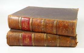 RHYS GWEIRYDD AP - Hanes y Brytaniaid a'r Cymry. 1872,1874. 2 vols. in brown half leather, red