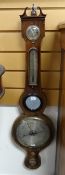 An antique mahogany banjo thermometer barometer Condition reports provided on request by email for