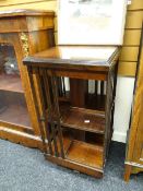 Inlaid mahogany square section revolving bookcase Condition reports provided on request by email for