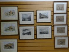 Collection of hunting prints & coloured etchings relating to Cornwall ETC Condition reports provided