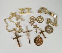 A parcel of mixed yellow gold / yellow metal jewellery for purchasers to view and examine 74grams