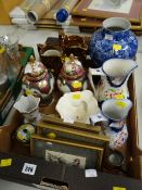 Lustre jugs, continental lidded jars ETC Condition reports provided on request by email for this
