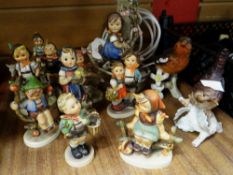 Hummel / Goebel figures including table lamp Condition reports provided on request by email for this