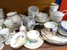 A tray of mixed good quality china including Wedgwood, Coalport, Spode ETC Condition reports