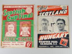 Two Scotland football programmes from the 1950s Condition reports provided on request by email for