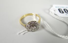 An 18ct yellow gold & platinum diamond ring, 4.5grams Condition reports provided on request by email