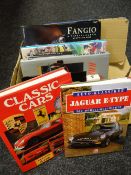 Collection of motoring books including a reproduction 1905 Rolls Royce motorcar catalogue (in