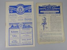 A parcel of Southend United football club programmes from the 1930s Condition reports provided on