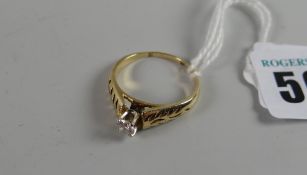 14k yellow gold diamond solitaire ring, the round brilliant diamond approx. 0.25cts, weighing 4grams