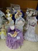 Ten various English porcelain figurines Condition reports provided on request by email for this