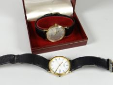 Two gents rotary quartz watches on leather straps Condition reports provided on request by email for