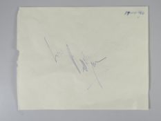 An autographed page by Bill Wyman and to the other side Rutger Hauer, with provenance and dated 1990