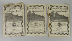 Seven pre-war (1937-1939) Fulham FC home fixture football programmes Condition reports provided on