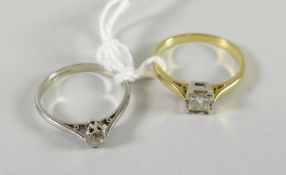 Two diamond solitaire rings Condition reports provided on request by email for this auction