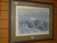 SIR KYFFIN WILLIAMS RA coloured (78/100) print - entitled 'Porth Cwyfan, Anglesey', 1998 Condition