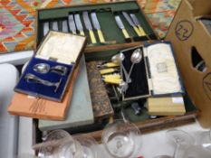 A part canteen of cutlery and sundry items of cased cutlery Condition reports provided on request by