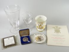 A parcel of Prince of Wales Investiture commemorative items including a Stuart Crystal limited
