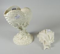 A Royal Worcester shell-form vase & another Condition reports provided on request by email for