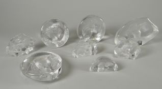 A parcel of Mats Jonasson, Sweden glass ornaments Condition reports provided on request by email for