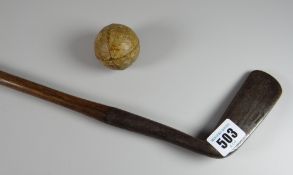 An antique hickory shaft golf club by T Stewart of St Andrews together with an interesting unknown