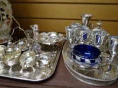 Tray of EPNS including small galleried tray, goblets ETC Condition reports provided on request by