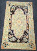 A Kashmiri hand stitched wool chain rug, 148 x 90cms Condition reports provided on request by