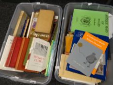 Two crates of books relating to collecting & Welsh history Condition reports provided on request