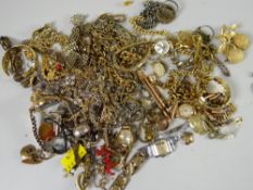 Parcel of yellow metal necklaces & bracelets, watches ETC Condition reports provided on request by
