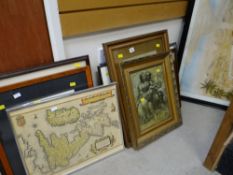 Parcel of framed pictures and prints, framed technical drawings ETC Condition reports provided on