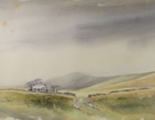 DAVID BELLAMY watercolour of a landscape, 28 x 36cms Condition reports provided on request by