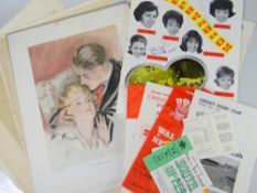 Interesting collection of ephemera including rugby programmes & ticket stubs, theatre ephemera