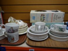 Two trays of Wedgwood & Royal Doulton Bunnykins patterned children's teaware Condition reports