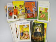 A quantity of mainly humorous vintage postcards Condition reports provided on request by email for
