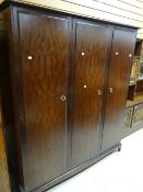 Stag-type three-door blind panel wardrobe Condition reports provided on request by email for this