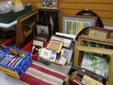 A very large parcel of various china, glassware, prints, pictures, DVDs, books together with a