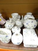 A collection of Spode 'Campanula' patterned vases & lid trinket boxes ETC Condition reports provided