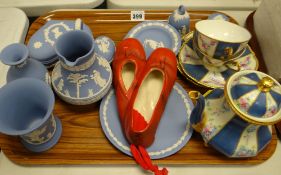 A parcel of Wedgwood blue Jasperware and a fancy cabinet coffee set ETC Condition reports provided