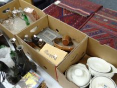 A quantity of glassware, a box of mixed items and a box of Royal Doulton (3 boxes) Condition reports