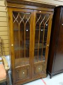 Modern reproduction mahogany finish display cabinet Condition reports provided on request by email