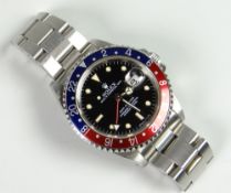 ROLEX OYSTER PERPETUAL DATE GMT-MASTER STAINLESS STEEL WRISTWATCH, on oyster bracelet numbered 7836