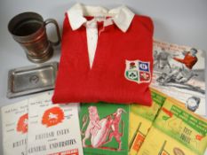 1955 BRITISH LIONS SOUTH AFRICA TOUR JERSEY NUMBER 34 ISSUED TO GARETH GRIFFITHS TOGETHER WITH MATCH