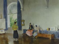 WILLIAM RUSSELL FLINT W J Storey coloured print - semi-clad females dancing in an interior dance